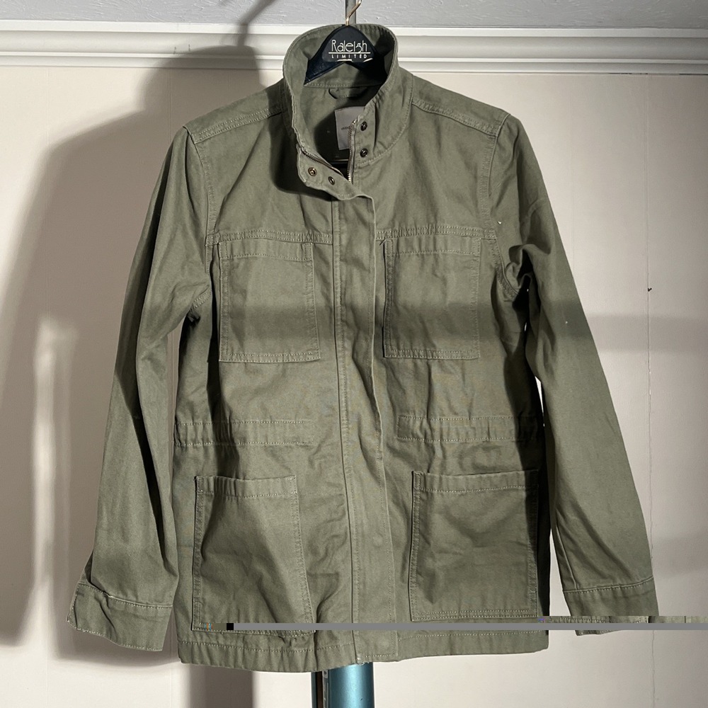 Vintage America Utility Jacket Women's Medium Olive Green Cargo Field Anorak